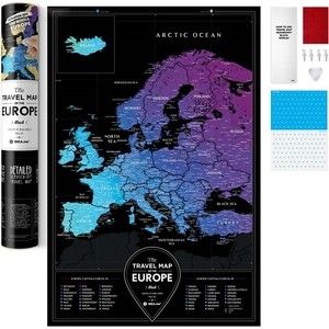 Карта 1DEA.me Travel map black europe