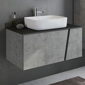 Мебель для ванной Comforty Эдинбург 90 бетон светлый, правая