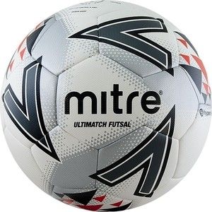 Мяч футзальный Mitre Futsal Ultimatch IMS HyperSeam A0027WG7, р.4, бело-серо-красно-черный.