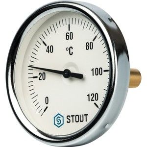 Термометр STOUT биметаллический Dn 80 мм гильза 50 мм 1/2" с погружной гильзой (SIM-0001-805015)