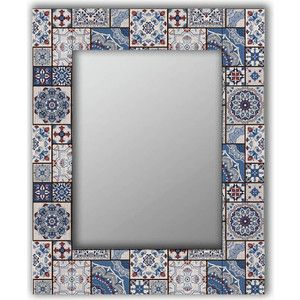 Настенное зеркало Дом Корлеоне Голубая плитка 90x90 см