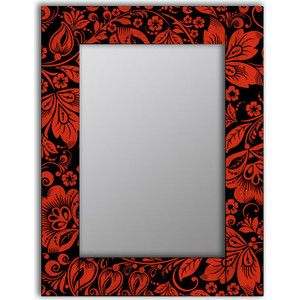 Настенное зеркало Дом Корлеоне Красные цветы 55x55 см