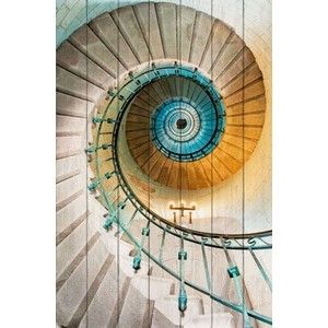 Картина на дереве Дом Корлеоне Винтовая лестница 80x120 см