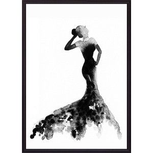 Постер в рамке Дом Корлеоне Черное платье Акварель 2 21x30 см