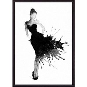 Постер в рамке Дом Корлеоне Черное платье Акварель 1 40x60 см