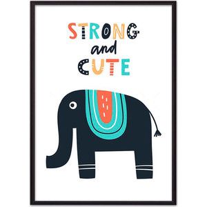 Постер в рамке Дом Корлеоне Слон "Strong & cute" 50x70 см