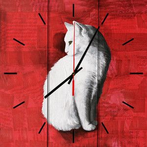 Настенные часы Дом Корлеоне Белая кошка 60x60 см