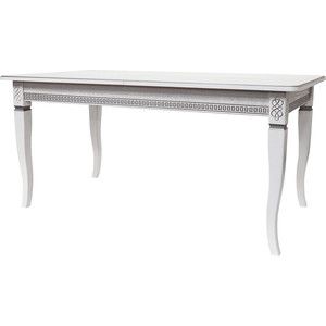 Стол обеденный Мебелик Фидея 3 белый/серебро 120/160x70