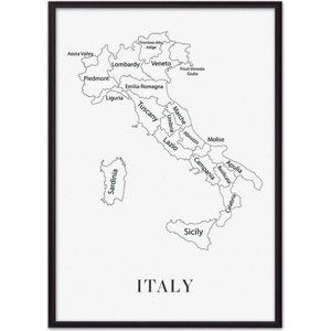 Постер в рамке Дом Корлеоне Карта Италии 40x60 см