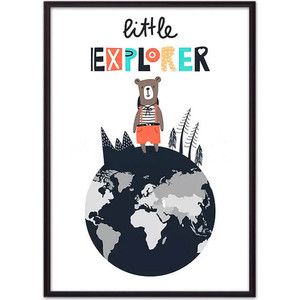 Постер в рамке Дом Корлеоне Медведь "Little explorer" 50x70 см