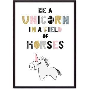 Постер в рамке Дом Корлеоне Единорог "Be a unicorn..." 21x30 см