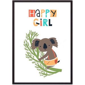 Постер в рамке Дом Корлеоне Коала "Happy girl" 30x40 см
