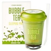 Etude House Bubble Tea Sleeping Pack Green Tea - Маска ночная для лица с экстрактом зеленого чая, 100 г