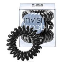 Invisibobble Original True Black - Резинка-браслет для волос с подвесом, цвет черный, 3 шт