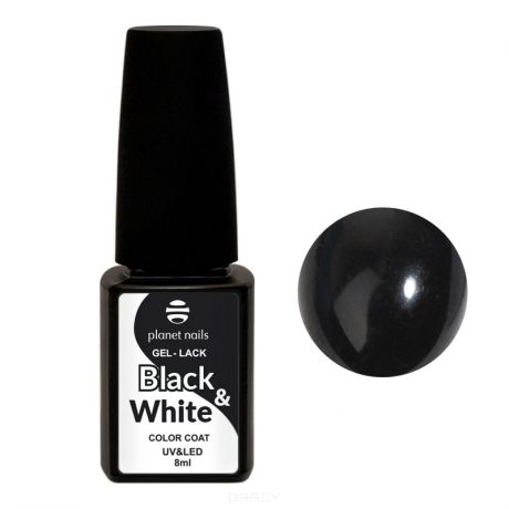 Planet Nails, Гель-лак Black&White Color Coat, 8 мл (6 цветов) арт. 12443