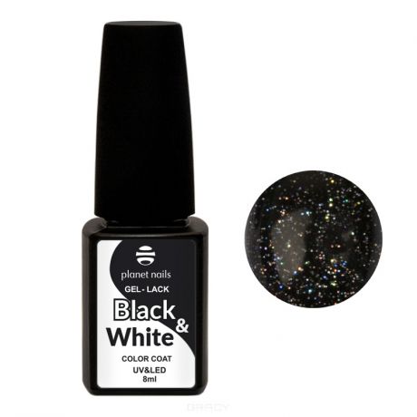 Planet Nails, Гель-лак Black&White Color Coat, 8 мл (6 цветов) арт. 12445