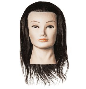 Harizma, Голова учебная 40-45 см 100% натуральные волосы (3 цвета), 1 шт, шатен