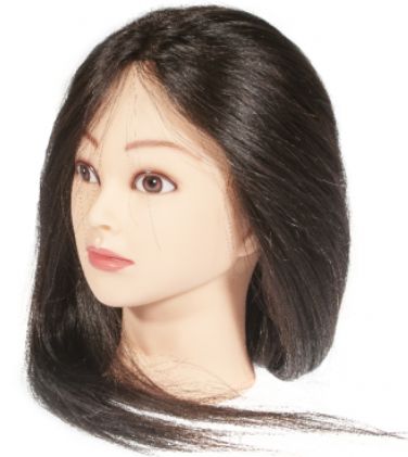 Голова-манекен учебная 100% натуральные волосы, 45-50 см