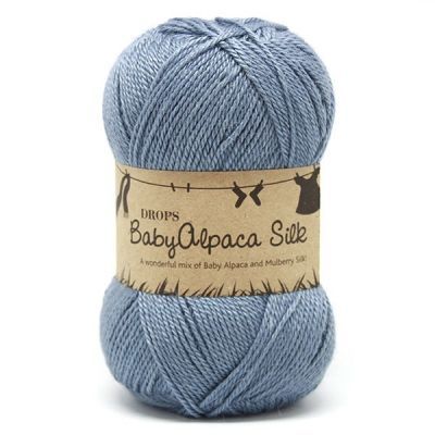 Пряжа DROPS Пряжа DROPS Baby Alpaca Silk Цвет.6235 Grey blue/джинс