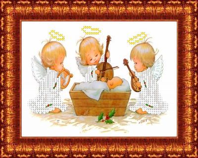Набор для вышивания Каролинка КБАН (ч) 5012 Ангелы у колыбели - набор