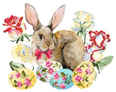 Основа для вышивания с нанесённым рисунком Матрёнин Посад 4157 Пасхальный кролик - схема для вышивания (Матрёнин посад)