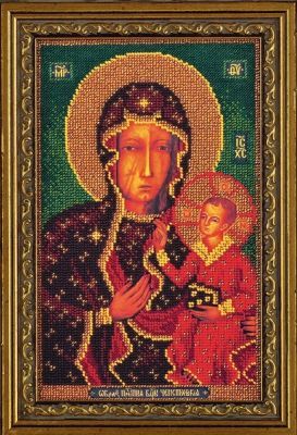 Набор для вышивания иконы Кроше (Радуга бисера) B-194 "Ченстоховская Богородица