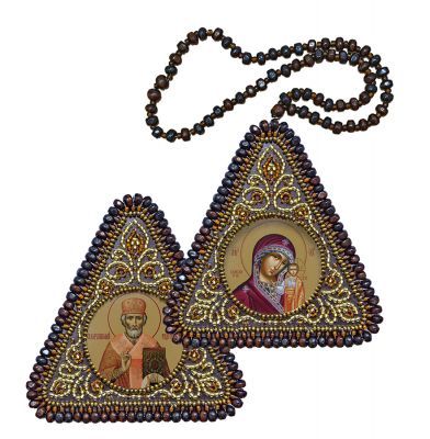 Набор для вышивания иконы Nova Sloboda ТР1034 Богородица Казанская и Св.Николай Чудотворец