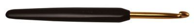 Инструмент для вязания Knit Pro 30804 Крючок алюминиевый 3.50 mm с черной ручкой (золотой наконечник) KnitPro