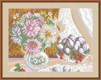 Основа для вышивания с нанесенным рисунком Матрёшкина КАЮ4008 Осенний натюрморт - схема для вышивания (Матрёшкина)