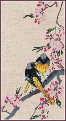Набор для вышивания Овен 1238 Горихвостики на вишневой ветке