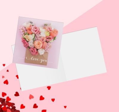 Наборы для скрапбукинга - 3775599 Открытка‒мини «С Днём Влюбленных», цветы нежные, 7 × 7 см