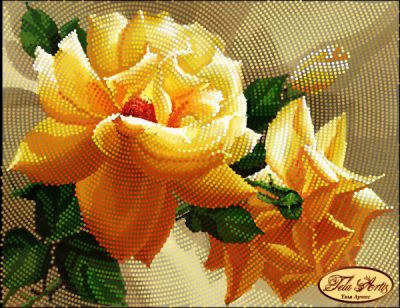 Основа для вышивания с нанесённым рисунком Tela Artis ТМ-094 - Роза флорибунда - схема для вышивания (Tela Artis)