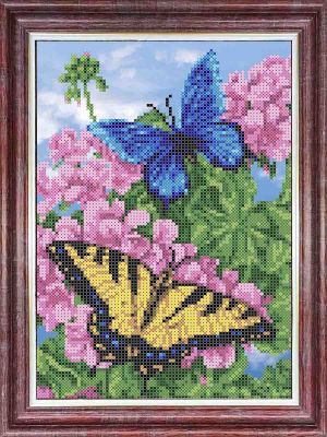 Основа для вышивания с нанесённым рисунком Каролинка КББ 4008 Бабочки в цветах - схема (Каролинка)