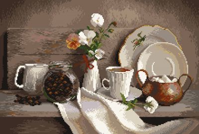 Основа для вышивания с нанесённым рисунком Матрёнин Посад 1882 Кофейный аромат - рисунок на канве (МП)