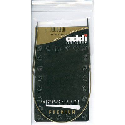 Инструмент для вязания ADDI 105-7/3.5-40 Спицы, круговые, супергладкие, никель, №3,5, 40 см.