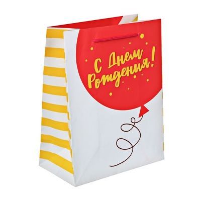 Подарочный конверт Дарите Счастье 2924311 Пакет ламинированный вертикальный «С Днём Рождения!»