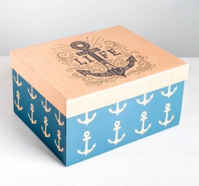 Подарочная коробка Дарите Счастье 4757488 Коробка складная «Морская»