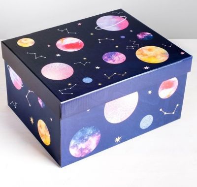 Подарочная коробка Дарите Счастье 4757487 Коробка складная «Космос»