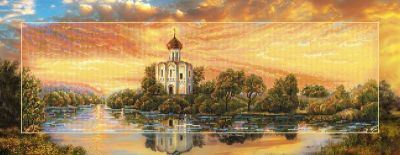Алмазная мозаика Наследие Алмазная вышивка БС-028 "Церковь Покрова на закате"