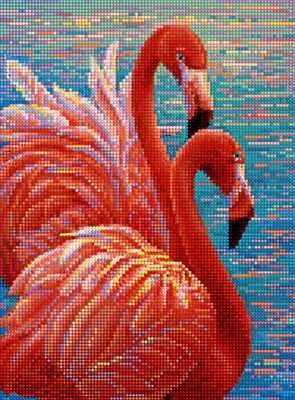 Алмазная мозаика Наследие Алмазная вышивка БСА3-124 "Оранжевые фламинго"
