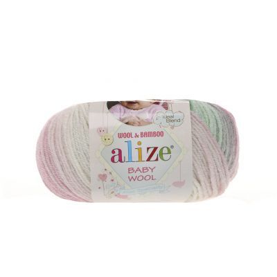 Пряжа Alize Пряжа Alize Baby Wool Batik Цвет.6541 Роз.мята.серый
