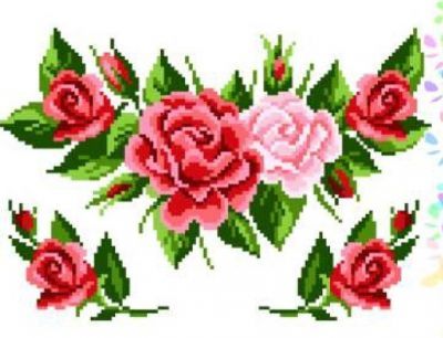 Флизелин с рисунком Confetti K294 Розовый букет