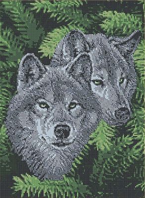 Основа для вышивания с нанесённым рисунком Art Solo VKA3068 Волки - схема для вышивания (Art Solo)