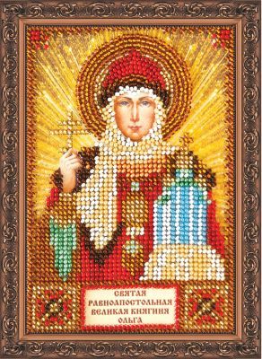 Набор для вышивания иконы Абрис Арт ААМ-011 Набор для вышивания бисером икона "Св. Ольга"