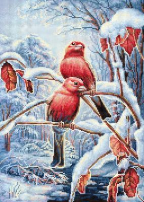 Алмазная мозаика Наследие Алмазная вышивка БСА2-073 "Птицы в зимнем лесу"