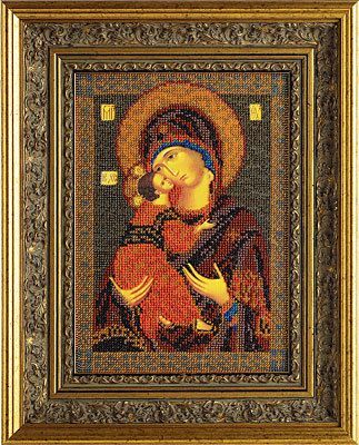 Набор для вышивания иконы Кроше (Радуга бисера) B-147 "Владимирская Богородица"