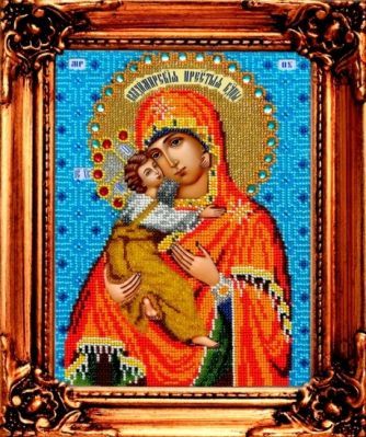 Набор для вышивания иконы Вышиваем бисером L-12 Владимирская икона Божией Матери