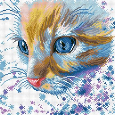 Мозаичная картина Паутинка Алмазная вышивка М365 Акварельный кот - мозаика (Паутинка)