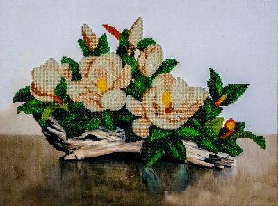 Набор для вышивания Волшебная Страна FLF-019 Набор для вышивки бисером "Белая орхидея"
