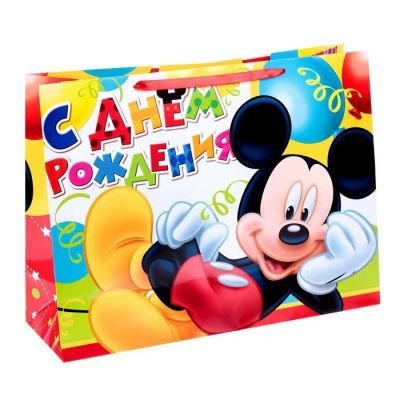 Подарочный конверт Disney 1433322 Пакет ламинированный горизонтальный "Веселого праздника!", Микки Маус